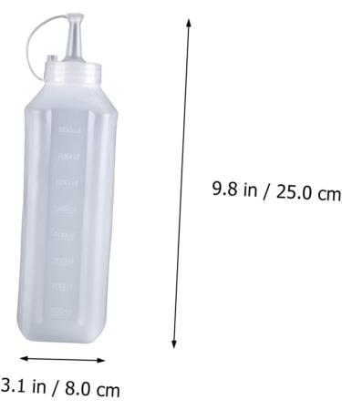Zerodeko 3 Pcs Squeeze Sauce Bottle Syrup Bottle Food Grade 25x8x6cmx3pcs Whitex3pcs - Buy Online on GoSupps.com