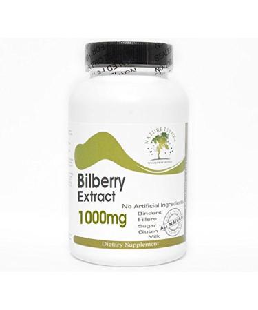 Bilberry Extract 1000mg 100 Capsules - No Additives Naturetition Supplements