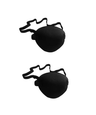 SEWOART 2pcs Lazy Eye Patch Eye Mask Adjustable Eye Patch Adult Costumes Eye Patches Pirate Black