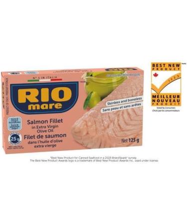 Rio Mare - Salmon Fillet in Extra Virgin Olive Oil - Made in Italy Skinless & Boneless - Whole Salmon Fillet - 125g - Buy Online on GoSupps.com