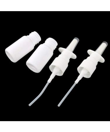 2pcs Empty Refillable White Plastic Nasal Spray Bottles - Medical Grade Pump Sprayer Vial for Saline Water Wash - Deft Design - Buy Online on GoSupps.com