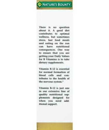 Nature's Bounty Vitamin B12 5000 mcg Sublingual Liquid Cardiovascular Health & Cellular Energy Support 2 Fl Oz (1 Count) (Pack of 3) 2 Fl Oz (Pack of 3) - Buy Online on GoSupps.com