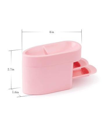 2pcs Dip Powder Recycling Tray System & French Dip Nail Tray Set with Dust Cleaning Brush - Pink & White | AMAZDIP Dipping Powder Nail Glitter Saver Accessories - Buy Online on GoSupps.com