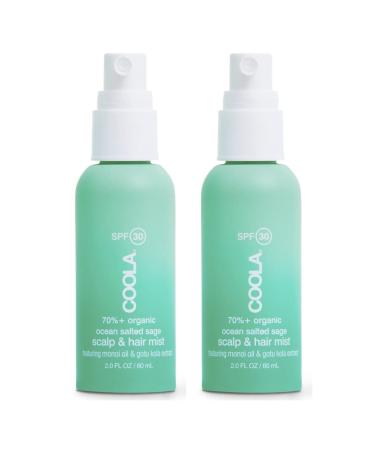 COOLA Organic Scalp Spray & Hair Sunscreen Mist With SPF 30 Dermatologist Tested Hair Care For Daily Protection Vegan And Gluten Free Ocean Salted Sage 2 Fl Oz 2 Fl Oz (Pack of 2)