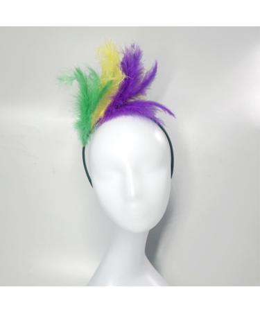 hgnxa Mardi Gras Costume Accessory Set Mardi Gras Tricolor Eyemask Feathers Headband Neckerchief for Womens Girls Cosplay Gift Purple - Buy Online on GoSupps.com