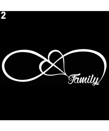Car Sticker Creative Family Love Heart Infinity Forever Symbol Decal Car Window Bumper Sticker White 5.1cm * 15.3cm
