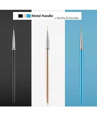 3Pcs Fine Liner Nail Art Brushes Set for DIY Nail Painting - 7/9/11mm - Buy Online on GoSupps.com