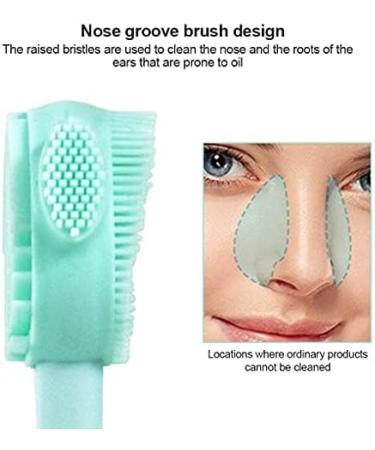 Silicone Facial Cleansing Brush - All-in-One Makeup Cleanser & Exfoliator for Cleansing, Mask Application, and Makeup Removal (Aqua) - Buy Online on GoSupps.com