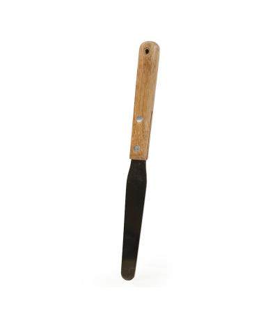 Stainless steel spatula for wax with wooden handle