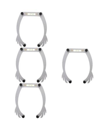 Beavorty 4pcs eye brow shaping kit white white outfit brow mapping kit suite aluminum alloy eyebrow line