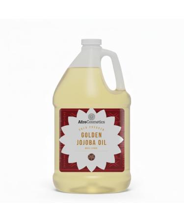 AFROCOSMETICS Golden Jojoba Oil Unrefined Extra virgin Cold-pressed Natural moisturizer 128 oz / 1 Gallon