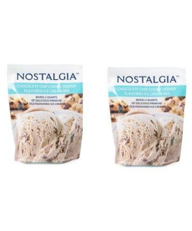 Nostalgia Ice Cream Mix. 2 pack - Chocolate Chip Cookie Dough. Each Packet of 8 Oz Makes 2 Quarts of Delicious Premium Old Fashioned Ice Cream!