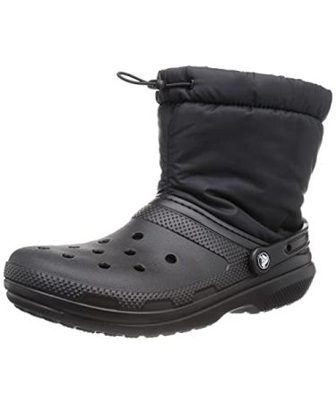 Crocs Men's and Women's Classic Lined Neo Puff Boot | Winter Boots 10 Women/8 Men Black/Black