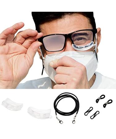 Semi-Permanent Anti-Fog Eyewear Accessory for Glasses Without Defogging Sprays or Wipes While Wearing a Mask : Glagly Anti-Fog Extreme Package(Anti-Lost Items are Included)