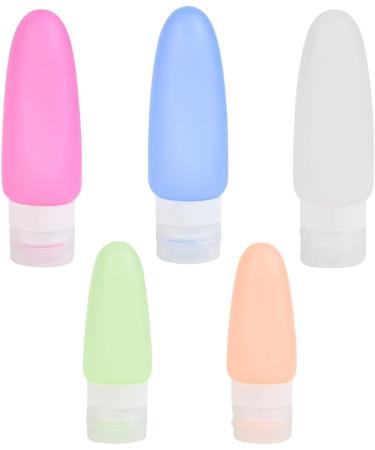 5-Piece Silicone Travel Bottles Set | Leak-Proof Portable Containers for Shampoo & Toiletries - Black - Buy Online on GoSupps.com