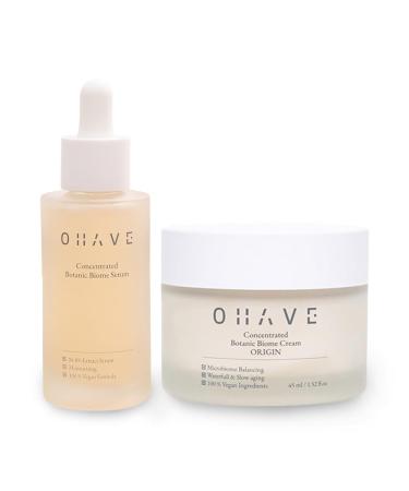 ZIOSTAND OHAVE Moisture Skin Care Set- Serum and Cream - Vegan Formula Natural Ingredients For Firmness Skin