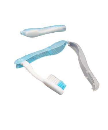 SEWOART Toothbrushes Disposable Toothbrush Toothbrushes Folding Toothbrush Camping Travel 1 piece (1 pack) Blue