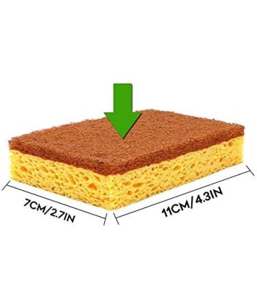 yixue Natural Plant Based Scrub Sponge 8 Pack Palm Fiber Scrubber Sponge with Non Scratch Biodegradable Compostable Sponges - Buy Online on GoSupps.com