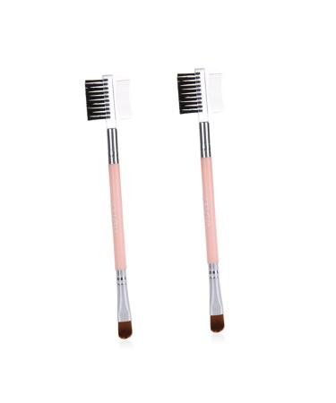 Didiseaon 1 Duo Eyebrow Brush Professional Cosmetics Brush Face Makeup Brushes Eye Cosmetics Brushes Double-headed Eyeshadow Brush Eyelash Brush Miss Pink Double Sided Applicator