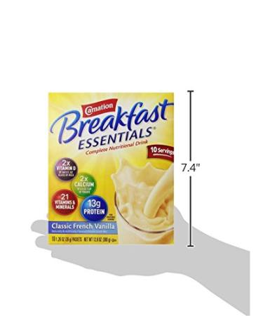 Carnation Breakfast Essentials Classic French Vanilla Powder Drink Mix - 12.6 Oz (Pack of 10) - Buy Online on GoSupps.com