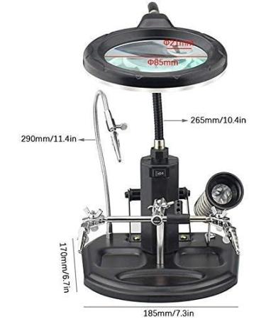 Magnifiers 2.5X/4X 16 SMD LEDs Magnifier Soldering Helping Hand Desktop Magnifying Glass Welding Repair Auxiliary Tool - Buy Online on GoSupps.com