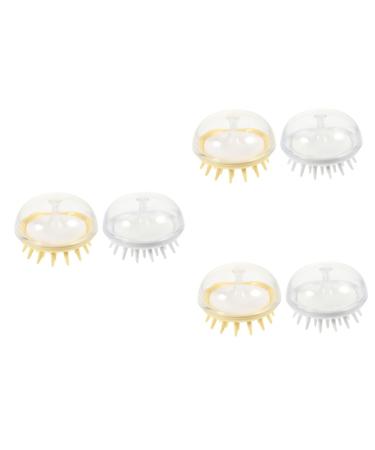 Beavorty 6 Stk Shampoo brush hairbrush hairbrush head scratches silicone bodies for men hand massager scalp massager peeling for the scalp.