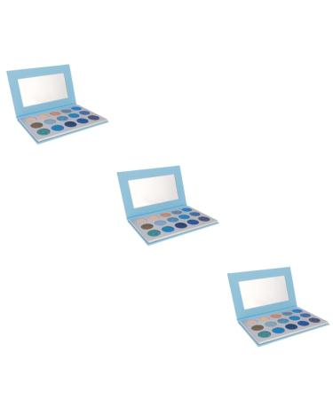 Beavorty 3pcs 15 Eyeshadow Compact Eyeshadow Palette Eye Shadow Glitter Miss Makeup Palette 1 count (Pack of 1) Bluex3pcs