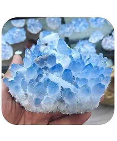 1pc 350g-500g Blue White Crystal Cluster Natural Quartz Cluster Samples Crystal Stone for Home Collecction ERBDRGAZ
