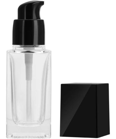 minkissy 3pcs Empty Glass Pump Bottles Square Cosmetic Bottles Refillable Makeup Dispensers for Foundation Lotion Cream 30ml (Black Cap) - Buy Online on GoSupps.com