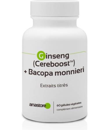 Ginseng Cereboost & Bacopa Monnieri Capsules | Enhance Memory Concentration & Cognitive Performance | 423 mg | International Shipping Available - Buy Online on GoSupps.com