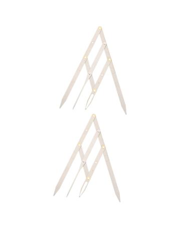 Ipetboom 2 Pcs Second Generation Scale Golden Ratio Stencil Kits Molds Eyebrow Measurement Tool Metal 25x5x0.6cmx2pcs Silverx2pcs