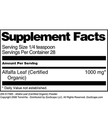 Alfalfa Leaf (Certified Organic) Powder (1 oz ZIN: 517565) - 3 Pack - Buy Online on GoSupps.com