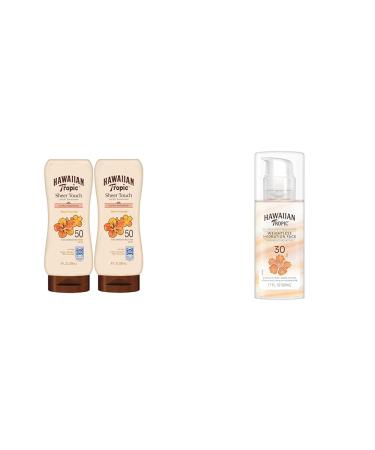 Hawaiian Tropic Sheer Touch Lotion Sunscreen SPF 50 8oz | Hawaiian Tropic Sunscreen SPF 50 & Weightless Hydration Lotion Sunscreen for Face SPF 30 1.7oz