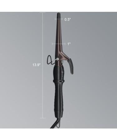 Hair Curling Wand - 1.5" Tapered Ceramic Iron Adjustable Temp Instant Heat Auto Shut Off & Clips | International Shipping - Buy Online on GoSupps.com