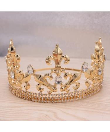 YOVECATHOU Royal King Crown - Metal Prince Crowns Tiaras for Birthday, Prom, Halloween - Gold - Buy Online on GoSupps.com