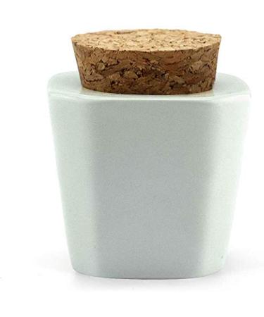 Uposao 1 piece of porcelain dappen DISH for nail art with lid manicure ceramic cork cups nail art acrylic liquid powder dapping DISH liquid powder container Beauty accessories styling tool white