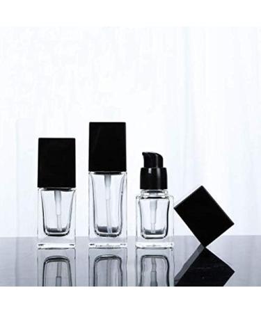 2 x Refillable Pumping Bags - Transparent Square Glass Travel Lotion Container with Black Pump Head - 15ml Cosmetic Dispenser - Buy Online on GoSupps.com