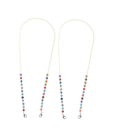 FOMIYES 2pcs Mask Anti-drop Chain Glasses Man Reading Glasses Artificial Pearl