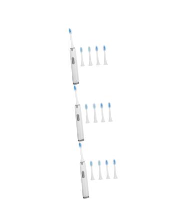 Mobestech 3 Pcs Electric Toothbrush Electric Tooth Brush Soft Battery for Car Oral Care Kit Toothbrush for Adults Car Batteries Smart Toothbrush Tooth Cleaner Abs White Electric Brush Charge