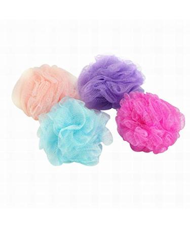 Taoyun 4 pieces soft shower mesh luffa sponge Pouf peeling clothes bubble net net shower ball body skin cleaner cleaning tool bathroom accessories (color random)