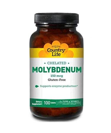 Country Life Chelated Molybdenum 150 mcg 100 Tablets