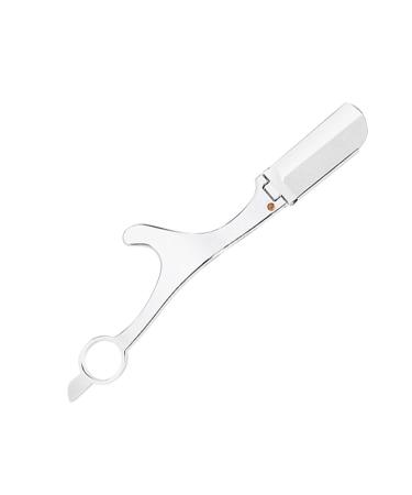 Razor straight razor straight razor aerodynamic shape non-slip galvanic metal razor for barbers house hand razor for men (sound not included) silver