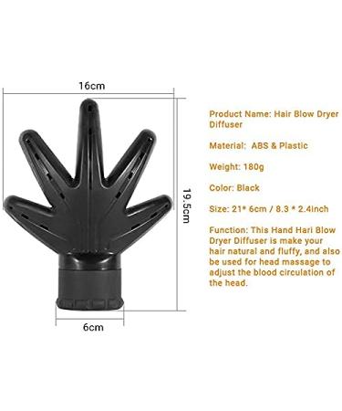 Universal Hand Shape Hair Dryer Diffuser | Premium Hair Styling Tool - Black - Buy Online on GoSupps.com