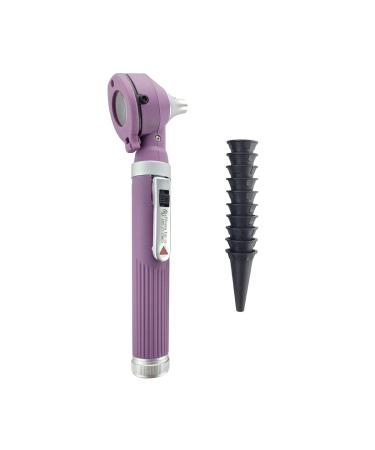 Hossa Int-Otoscopes with light 3 times enlargement 10 speculum tips size tool for diagnostics with hard plastic case piccolight otoscope set for nurse children adults (violet)