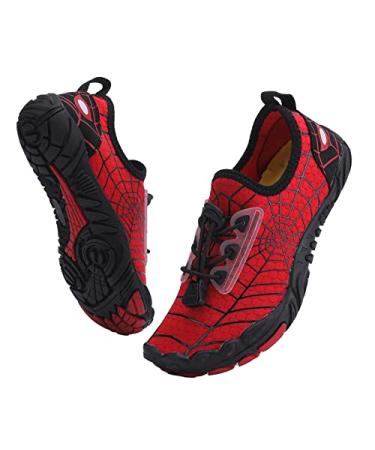 Kids Water Shoes Boys Girls Quick Dry Aqua Socks Beach Swim Shoes Non Slip Outdoor Lightweight Sports Boat Shoe for Little Big Kid 12.5 Little Kid Red