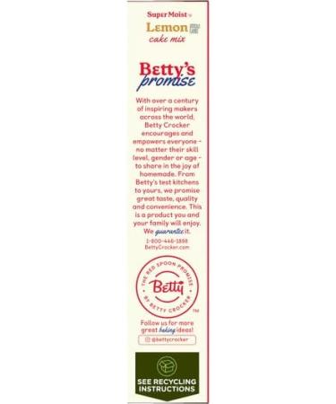 Betty Crocker Super Moist Lemon Cake Mix 432g | Rich Dense and Delicious Dessert Ready to Bake in Minutes | Pack of 2 - Buy Online on GoSupps.com