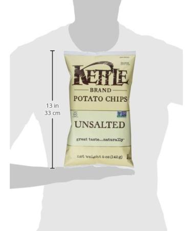 Kettle Brand Unsalted Potato Chips 5oz (15 Pack) - Healthy Snack Option - Buy Online on GoSupps.com