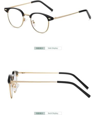 Buy SERONI Blue Light Blocking Glasses - TR90 Metal Frame for Women & Men | Anti UV Ray Computer & Reading Glasses - Stylish Black-Gold 46mm - Buy Online on GoSupps.com