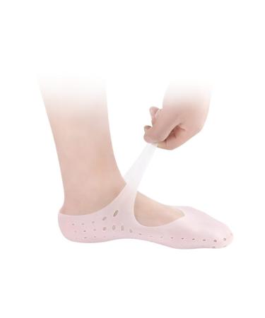 Yardenfun 1 Pair Ped Socks Invisible Socks Silicone Socks High Heel Socks Silicone Gel Foot Moisturizing Socks High Heel Protectors Short Shocks Men and Women Forefoot Pad Breathable White White L