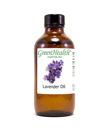 Lavender Essential Oil - 4 fl oz - Amber Glass Bottle w/Cap - GreenHealth